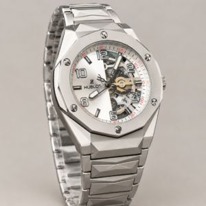 HUBLOT Silver Skeleton Date Dial Watch